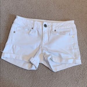 White jean shorts